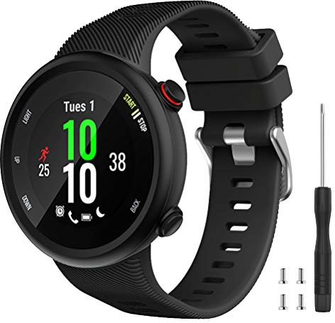 Vozehui Armband kompatibelt med Garmin Forerunner 45, mjuk silikon sport ersättningsarmband för Garmin Forerunner 45 för kvinnor och män