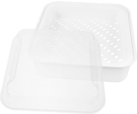 Cabilock Vaporera con Tapa Segura para Microondas de Plástico Pp Doble Capa Blanco Resistente para Cocinar al Vapor Verduras y Carne para Uso Diario