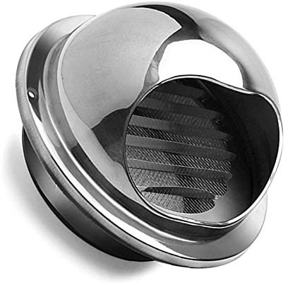 OXOLAMRIN Round Metal Air Vent Cover，Air Filter Grille， Wall Mounted Waterproof Stainless Steel Ducting Ventilation Grille, Exhaust Fan Cover Outlet Vents Cap(5inch 125mm)