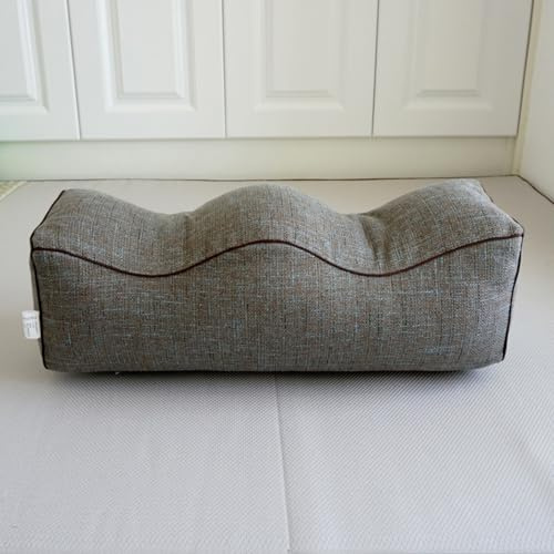 FANSU Coussin de Jambe pour Dormir, Oreiller de Genoux Orthopédique Coussin de Jambe Sciatique Ergonomique pour Dormir la Nuit sur Le Côté et Soulagement Douleur Relax (55 * 17 * 17cm,CS20 Brown)