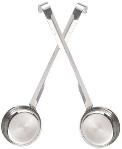 KOCKSHION Cuillère à Sauce à Pizza En Acier Inoxydable, Lot De 2 Cuillères à Tartiner Longues, Louche Cuisine Résistante, Ustensile Cuisine Polyvalent Pour Préparation De Sauce Et Pizza