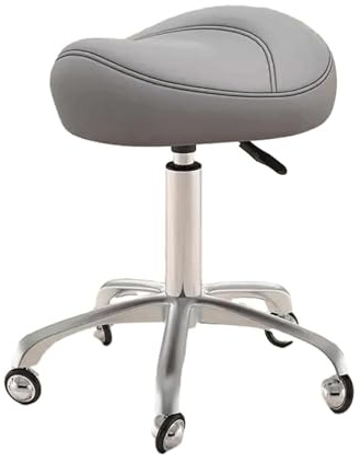 FXLUHAY Taburete con Ruedas, Taburete hidráulico con Forma de Silla de Montar, Silla giratoria con Ruedas, Silla ergonómica con Altura Ajustable, Carga 100 kg