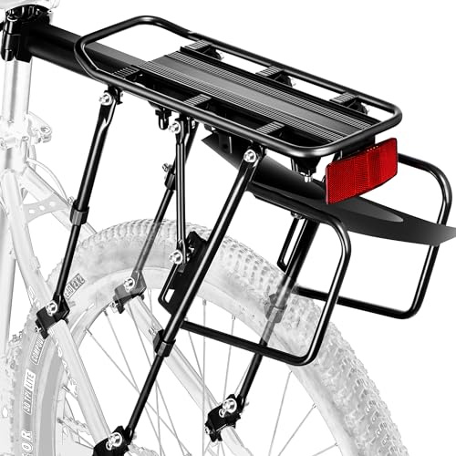 YONTUO Fahrrad Gepäckträger Set [24-29 Zoll ]- 100KG Tragfähigkeit Fahrrad Gepäckträger Hinten mit Schutzblech und großem Reflektor, Schnellverschluss Fahrradträger für Mountainbike & Rennrad