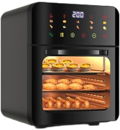 Forno combinato con tostapane a convezione, friggitrice Smart Air, 1350 W, con touchscreen digitale a LED, funzioni 8 in 1 per 1-3 persone, compatto con finestra di visualizzazione