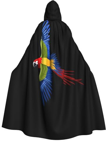 QAZWZML Colorido pájaro carpintero volador. Esta capa larga con capucha estampada es cálida y adecuada para fiestas de vacaciones, fiestas de disfraces o reuniones.