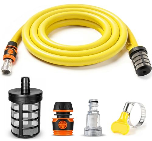 Suction Hose Pipe with Pressure Washer Connector and Filter Compatible with Karcher K2 K3 K4 K5 K6 K7 Karcher Series and Bosch AQT Series - Pressure Washer Accessories - Choose Pipe Length (2.5m)