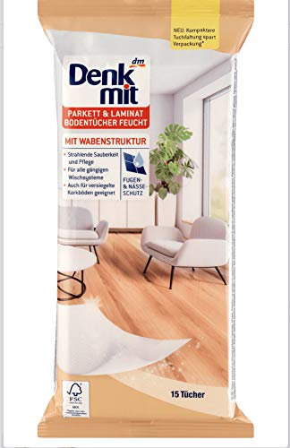 denk-mit Panni umidi per pavimenti in parquet e laminato, 15 pezzi (set da 1) – Delicatamente profumati