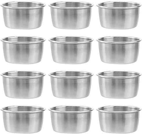 UPKOCH Set 12 Ciotole Per Salse in Acciaio Inossidabile Contenitori Per Condimenti Riutilizzabili Da 2.17X2.17X1.18 Pollici Per Barbecue Picnic in Casa E Ristoranti