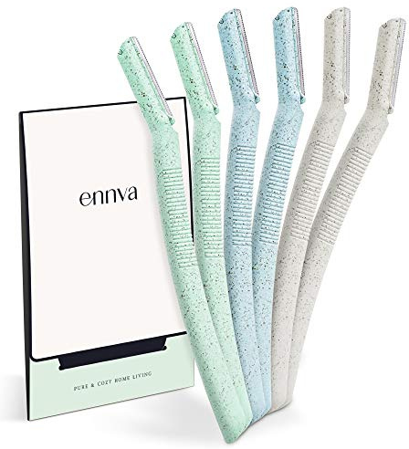 ennva Dermaplane Razor for Women | Face Razor & Eyebrow Trimmer | Multipurpose Facial Hair Removal Tool with Disposable Blades, 6Pcs​