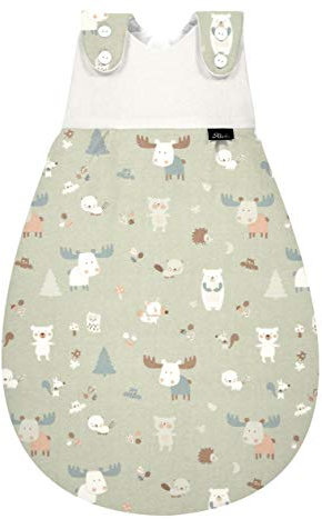 ALVI Baby-Mäxchen Außensack Schlafsack SET + Windel,Blaubär' | Ganzjahresschlafsack mitwachsend, atmungsaktiv & wattiert | ärmellos, 100% Baumwolle | TOG 2,5-3,0 | 60 °C waschbar, ÖKO-TEX geprüft
