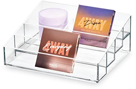 iDesign Nagellack Organizer, Beauty Organizer mit 5 Fächern aus der Signature Series by Sarah Tanno, Nagellack Aufbewahrung aus Kunststoff für Nagellacke verschiedener Größen, transparent