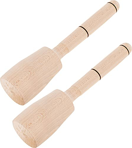 Wooden Potato Masher- Pack of 2 - Cabbage Tamper - Kitchen Wood Pounder for Mashed Potatoes - Vegetable Masher Tool