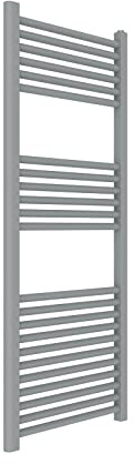 ERCOS Handtuchwärmer Badetuchwärmer Größe 500x1200 MM Badheizkörper Farbe Titanium Grau, 1/2 Anschlüsse Geliefert mit Montagekit