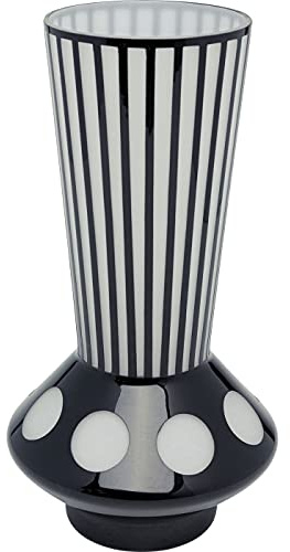 Kare Design Vase Brillar, schwarz/weiß, Artikelhöhe 40cm | Blumenvase, Tischvase, modern
