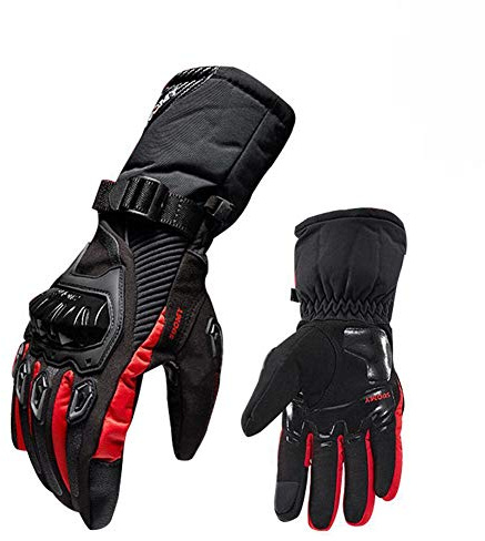 Gants de moto Baceyong, Gants de moto chauds et imperméables pour hommes avec protection rigide des articulations Gants à écran tactile pour équitation, VTT, scooter, motoneige