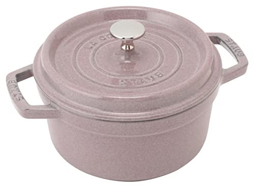 Staub 40508-866 Pico Cocotte Round Chiffon Rose, 7.9 inch (20cm), Two Hands, Cast Enamelled Pot, Induction Compatible, Authentic Japanese Product with Serial Number