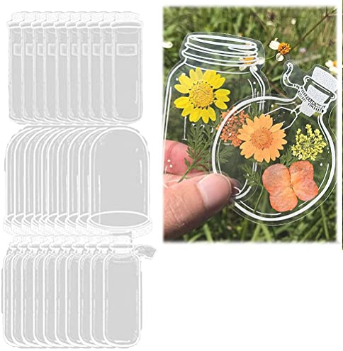 Lesezeichen mit getrockneten Blumen, transparent, 30 Stück