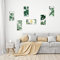 Ensemble de 6 autocollants muraux à feuilles tropicales, imprimés d'art botanique, peintures de plantes de monstera vertes, autocollants muraux en PVC amovibles pour salle de bain de salon à la maison