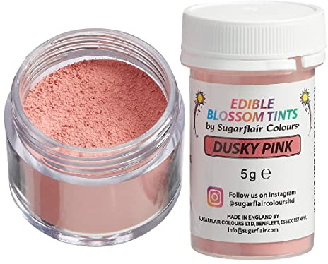 Sugarflair Blossom Tint Dust Lebensmittelfarbe Pulver, Dusky Pink, 5 g | Essbares Farbpulver für das Betonen von Details auf Blüten aus Fondant oder Marzipan, Natürliches und Realistisches Ergebnis