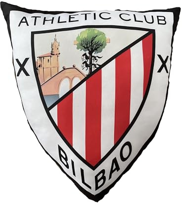 ASDITEX Productos Oficiales Cojín Balón 50 cm x 50 cm Aprox (Blanco, 50cm x 50cm Aprox., Athletic Club Bilbao)