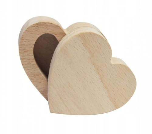 Wooden World – Herzförmige kleine Holzkiste mit Deckel zur Aufbewahrung kleiner Gegenstände
