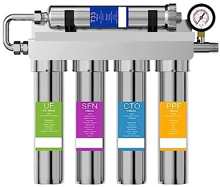 Filtre à eau sous l'évier, Ultrafiltration d'évier en 5 étapes de luxe haute capacité, système de filtre à eau potable purificateur ultime utilisé dans votre cuisine, salle de bain(749)