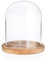 TOLIDA Cupola in vetro con base in legno naturale, robusta, decorativa, per lampade e candele, decorazioni per rose, antiquariato per Natale, compleanni, San Valentino