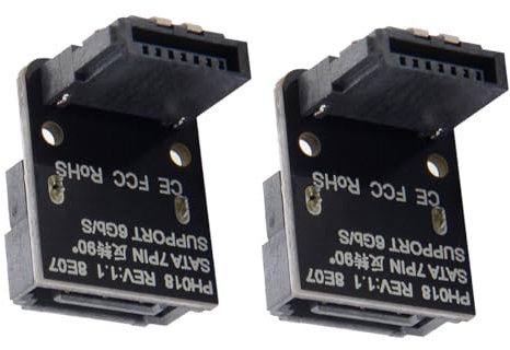 CY Adapter 2pcs/lot SATA 7Pin Male to SATA 7pin Female 90 Degree Up Angled for Mainboard Desktops SSD HDD