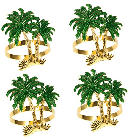 PRETYZOOM 3 Sets Luxus Hawaiian Party Serviettenringe Kokosnussbaumform Legierung Für Hotel Home Tischdekoration 4 Stück * 3