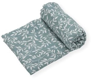Zwergensache Musselin Tuch aus Bambus und Baumwolle | Pucktuch | Mullwindel | 120x120 cm | Spucktücher für Babys | Babydecke | extrem weich (Blätter)