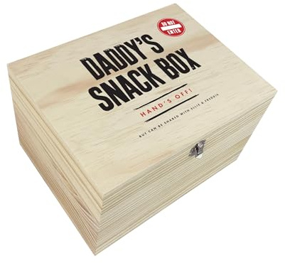 Personalised Pine Wooden Memory Box | Father's Day Present | Custom Wood Keepsake Box | Add Your Own Text | Metal Hinges & Clasp | W20cm x D15cm x H11cm