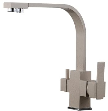 XJTNLB Rubinetto Lavello 3 Vie Cucina Avena Rubinetteria Cucina per I sistemis Osmosi Rubinetti da Cucina a 3 Vie con Doppia Leva Girevole a 360 °