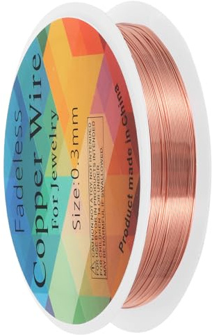 sourcing map 0.3mm/28 Gauge Copper Wire for Jewelry Making, 1 Roll Craft Tarnish Resistant Beading Wire for Jewelry Making Supplies DIY (Red Bronze)