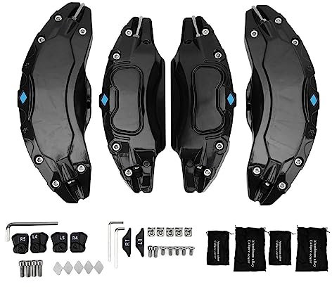 LOCADENCE 4PCS Copri Pinza Freno, Copri Pinza Freno per Auto in Lega di Alluminio Copri Pinza Freno Anteriore Posteriore per Modello Y2020 2023 19 Ruote da 20 Pollici (Nero)