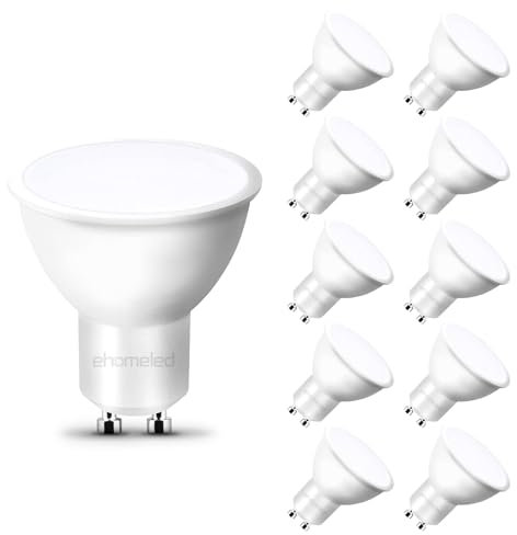 ehomeled GU10 LED Glühbirne Leuchtmittel Tageslichtweiß (4000K), 470lm, ersetzt 50W Halogenlampe, energiesparend, 120° Flutlicht, ideal für Wohnzimmer, Küche & Flur, nicht dimmbar, 10er-Pack