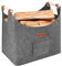 XL firewood basket felt basket extra thick felt and reinforced handle | Foldable wood basket felt bag for shopping, wood, newspaper or firewood (dove grey)