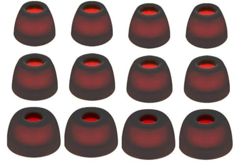 Rhinent Premium Earbuds Silicone Tips For JBL Tune Beam Tws Earbuds Tips, Fit Charging Case, Compatible with JBL Wave Beam/JBL Wave Buds/JBL Wave Flex 2 in Ear Eartips SML 12pcs (Transparent Black)