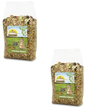JR Farm Streifenhörnchen-Schmaus | Doppelpack | 2 x 600 g | Alleinfuttermischung für die Versorgung von Streifenhörnchen | Mit wichtigen Nährstoffen für EIN vitales Leben
