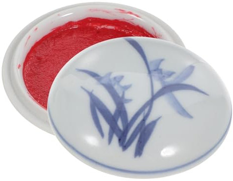HEALSOPTHY 1pezzi Tampone d Inchiostro Portatile per Calligrafia Tampone d Inchiostro Rosso per Scuola e Ufficio Leggero e Comodo da Usare per Pittura e Altre Arti Coperchio per Conservazione