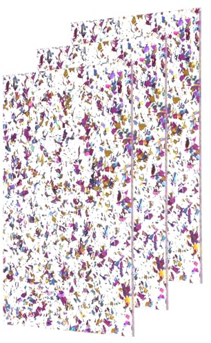 sourcing map 3 Stück durchscheinende Glitzer-Acrylplatten, 0,3 cm Dicke, 30,5 x 20,3 cm, glitzernde PMMA-Kunststoffplatten, extrudierte Rohlinge zum Laserschneiden und Gravieren, Basteln, lila/gold