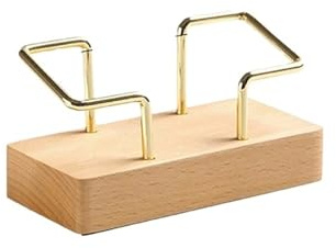 Porte-cartes de visite en bois – Organiseur de bureau avec fente pour mémo, présentoir de table pour bureau/maison, étagère de rangement multifonction (finition naturelle) (hêtre A1)