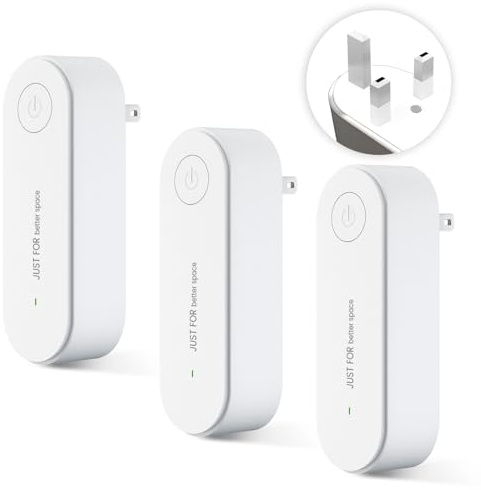 Air Purifier, 3PCS Claru Ionic Air Purifier Plug In Uk, Portable Negative Ion Technology, for Bedroom Home Office, Garage Room Pets, Instantly Cleans Whisper Quiet, Filter-Free Purifier