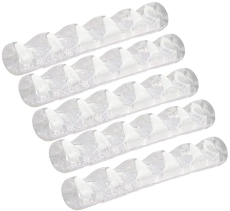 Soporte de Exhibición para Pinceles de Uñas de Resina con 5 Ranuras | Blanco, 5 Piezas, Base Ensanchada y Estable, Fácil de Limpiar, para Mesa y Espacios de Trabajo