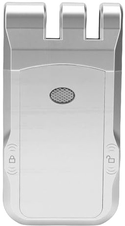 Asixxsix Cerradura electrónica sin llave invisible, Cerradura inalámbrica inteligente de huellas digitales Bluetooth con 2 Mando a distancia para Tuya para Casa Apartamento (Plata)