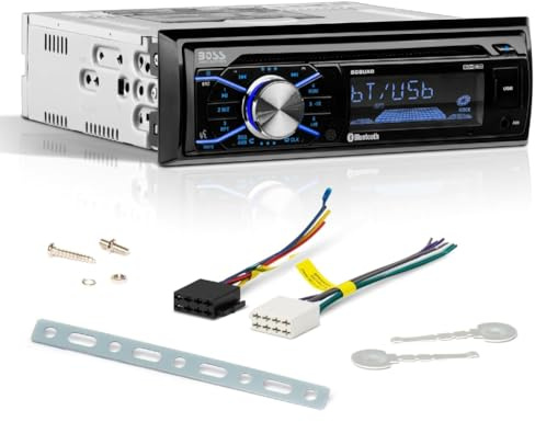 Kit Set para Boss Audio Systems 508UAB, Radio de Coche, Single DIN, Receptor Am/FM Digital, Estéreo, AUX/USB/MP3, con Bluetooth, para Coches, 1 Unidad + Llaves de extracción gratuitas