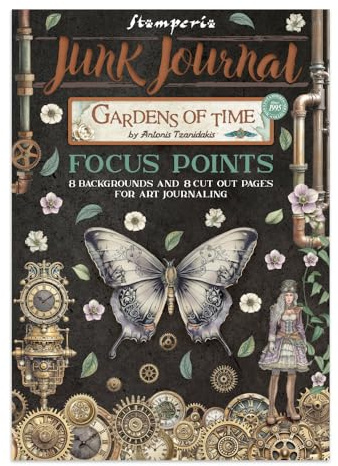 Stamperia - Junk Journal Stickers, Cut-Outs, and Backgrounds for Scrapbooks, Albums, Card Making, Bullet Journalling and More, Perfect for Hobbies, Crafts, and Gifting (Gardens of Time) (A5)