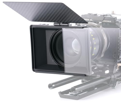 Tilta Mini Matte Box Cadre de Filtre 4x5.65 pour appareils Photo Reflex numériques sans Miroir, avec Bague Adaptateur d'objectif 67mm/72mm/77mm/82mm Support de Tige de 15mm Support léger MB-T15