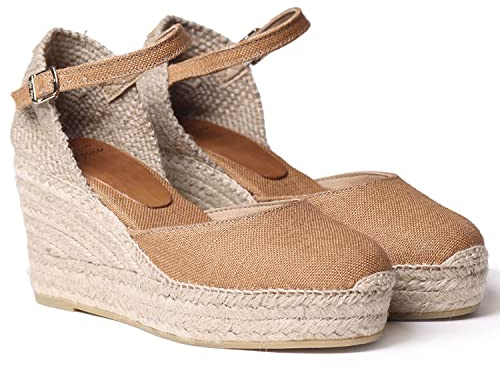 Women's linen espadrille - LAIA-NT - Leather, 38 EU