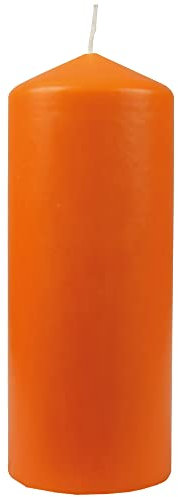 HS Candle Bougies piliers, diamètre : 8 cm x 20 cm, ocre, longue durée de combustion, fabriquées en UE, en cire, en bloc