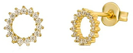 Lieson Boucles D'Oreille Femme en Argent 925, Boucle D'Oreille Cartilage Femme Tournesol Creux Avec Zirconium Boucle D Oreille Pour Mariage